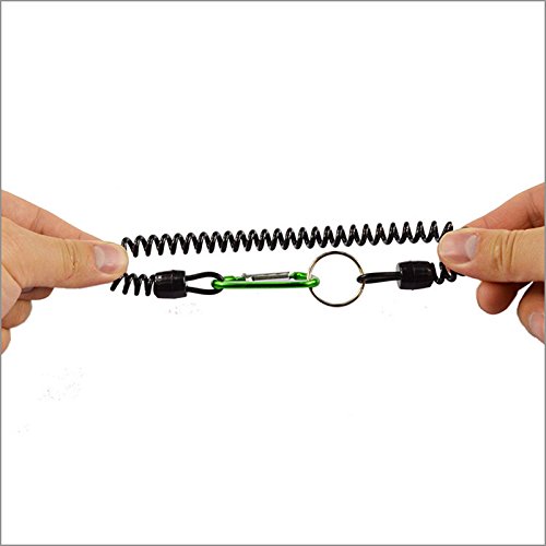 image for QYanY Coil Springs Keychain Cellphone Snap Hook Holder Retractable Coi