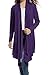 Zeagoo Women's Long Sleeve Draped Open Front Fall Winter Cardigan Sweater (XXL, Purple)