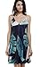 Blooming Jelly Women's V Neck Halter Printed Casual Strap Summer Dress (S, Blue)