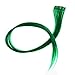SWACC 12 Pcs Straight One Color Party Highlights Clip on in Hair Extensions Colored Hair Streak Synthetic Hairpieces (Green)