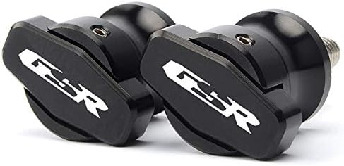 Black Aluminum CNC 8mm Swingarm Arm Spool Sliders With logo For Suzuki GSR 600 750