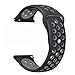NO1seller Top Fitbit Versa Bands for Women Men Small Large, Soft Silicone Sport Strap Replacement with Ventilation Holes for Fitbit Versa Fitness Smart Watch (Black/Gray, Large:6.7-8.9