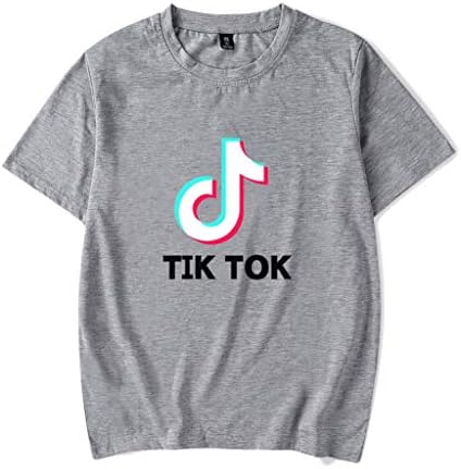 HLOV TIK Tok Print Mens and Womens Tees Summer Leisure Short Sleeve T-Shirt