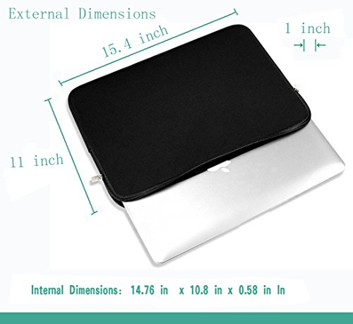 Naukay laptop bag 15.6 Inch,resistant Neoprene Laptop Sleeve/Notebook Computer Pocket Case/Tablet Briefcase Carrying Bag Compatible Asus/Dell/Fujitsu/Lenovo/HP/Sony/Toshiba/Acer/ Fujitsu(Black)