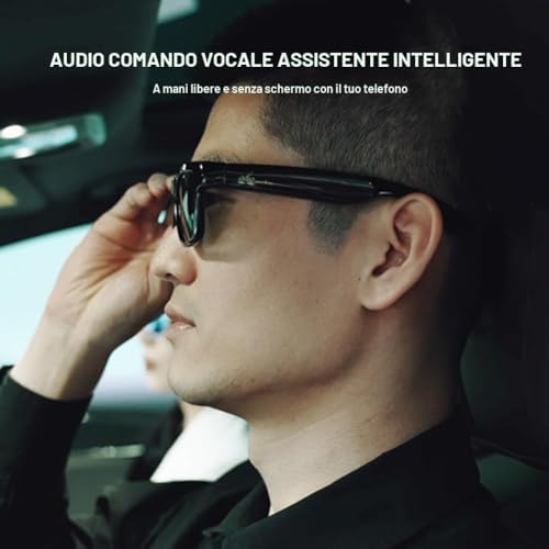 Audio Sunglasses,Voice Control and Open Ear Style Listen Music and Calls with Volumn UP and Down, Bluetooth 5.2 Smart Glasses and IP44 Waterproof Feature for Outdoor Sports