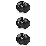 KNOBWELL 3 Pack Black Closet Door Knobs Dummy Door