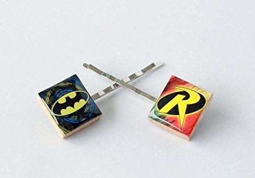 Batman and Robin Inspired Scrabble Tile Bobby Pins - DC Comics Inspired