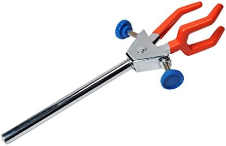 MALAB 3 Finger Dual Adjustment Lab Clamp Retort Skidproof Rubber Coated Prong Jaws