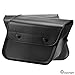 Nomad USA Heavy Duty All-Weather Synthetic Black Leather Throw Over Motorcycle Saddlebags (Large)