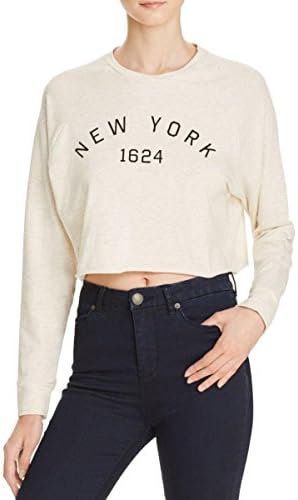 Michelle by Comune Juniors Bayswater Long Sleeve French Terry New York Top, Oatmeal, Medium