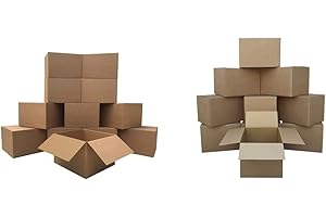 uBoxes Large Moving Boxes 20" x 20" x 15" & uBoxes Moving Boxes Medium 18x14x12-Inches Professional Moving Box