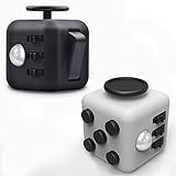 Fidget Cube - Perfect Attention Toy to Relieve Stress and Anxiety for Children & Adults 2-Set Focus Cube ( White & Black)