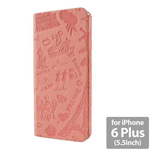 iPhone 6 Plus Case - OZAKI O!coat Travel Leather Folio Case with Two Pockets For iPhone 6 Plus (5.5) / Front and Back Protection / Premium Look & Feel / Lens Protector / Magnetic Closure - Paris