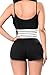 VamJump Women Sports Spaghetti Strap Crop Tank Top with High Waist Shorts Set