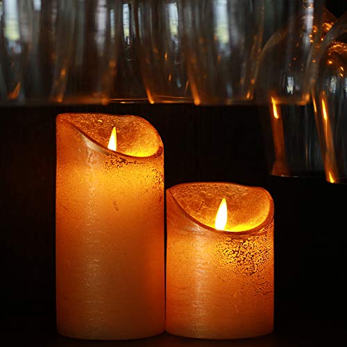 Flickering Flameless Candles Moving Flame LED Real Wax Battery Operated