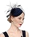 Cizoe Fascinators Hats 20s 50s Hat Pillbox Hat Cocktail Tea Party Headwear with Veil for Girls and Women(B-navy)