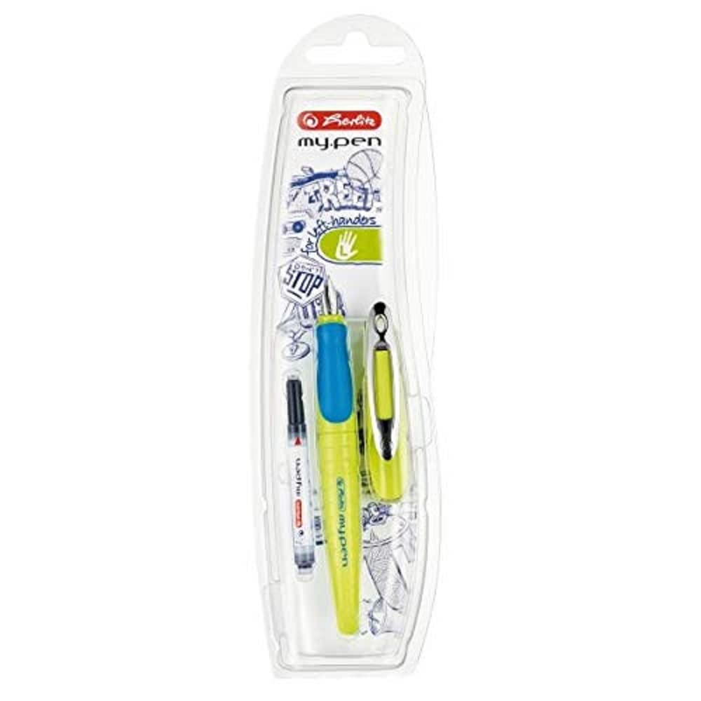 Herlitz my.pen L-Nib Fountain Pen - Lemon / Blue