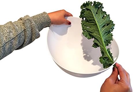 Kitchen Labs Large Family-Sized Angled Salad Bowl With Kale Stripping Tool Built-in - Perfect For Fresh Salads With Herbs, Chard, and Collard Greens