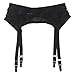 TVRtyle Women's Mysterious Sexy Black 4 Vintage Metal Clips Garter Belts for Stockings