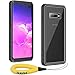 Temdan Samsung Galaxy S10 Plus Waterproof Case Built-in Screen Full-Body Protector with Floating Strap IP68 Waterproof Case for Samsung Galaxy S10 Plus 6.4 inch 2019 - NO Fingerprint ID (Black/Clear)
