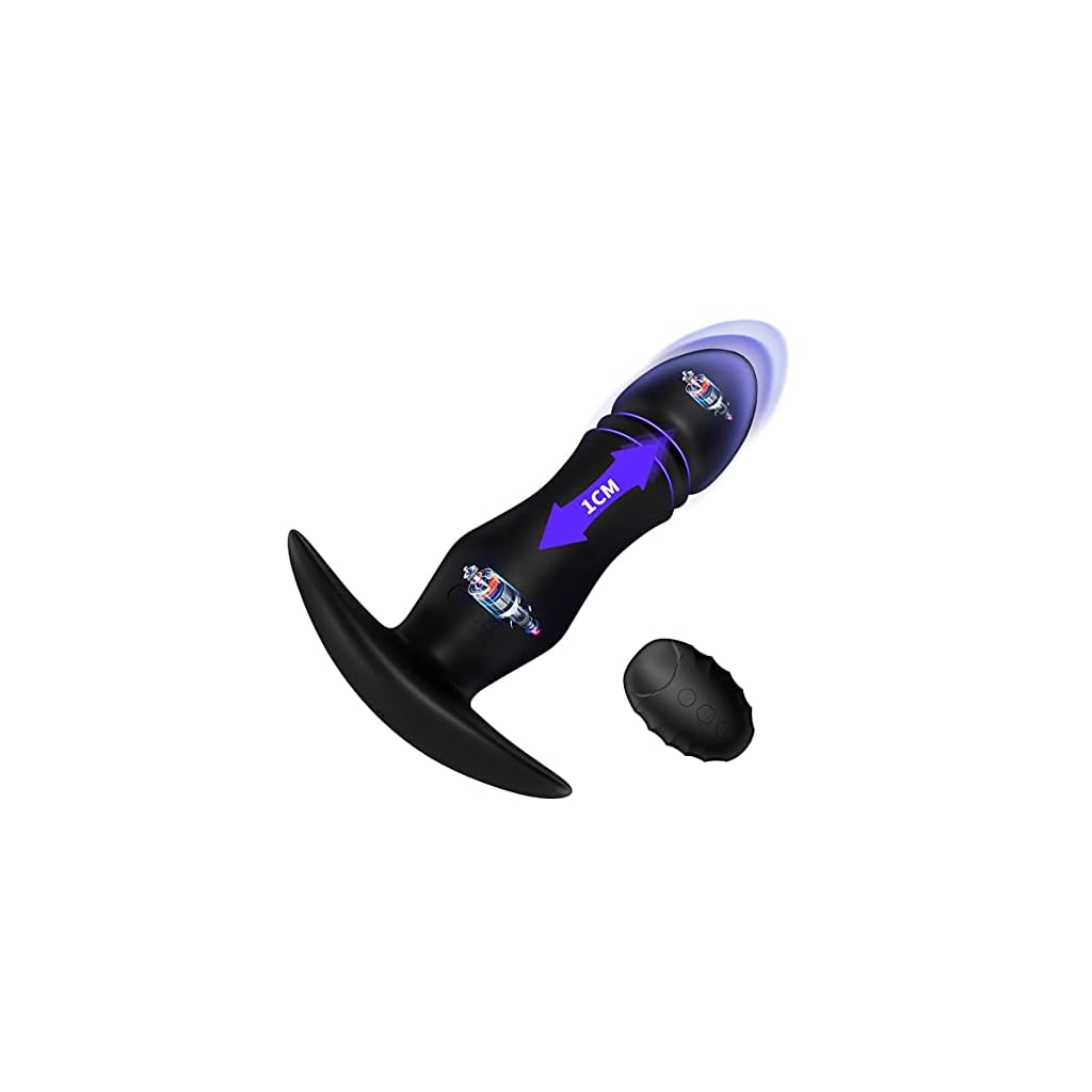 FIDECH Analplug Silikon Soft mit Stoss - Vibrator mit 10 Stoßfunktionen und Vibrationsmodi