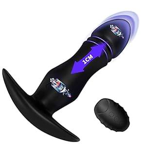 FIDECH Analplug Silikon Soft mit Stoss - Vibrator mit 10 Stoßfunktionen und Vibrationsmodi