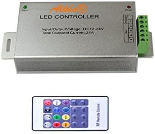 Alkbo LED RF Remote Controller for RGB LED Strip Lights, RF Dimmer for 12 V-24V DC LED Light Strips, 12A, Wireless Remote Control for All Dimmable 3528 5050 LED Strip