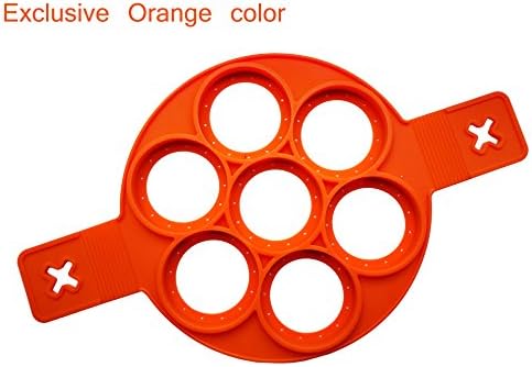 Orange Silicone Pancake forms, 7 holes, Eggs AS SEEN ON TV NEW! (Orange)