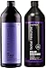 Matrix Total Results So Silver Shampoo and Color Obsessed Antioxidant Conditioner 33.8oz /1 Liter Each