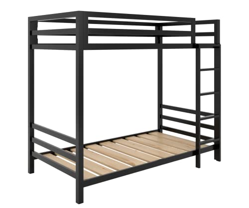 CASA FERRO Litera Individual de Acero Reforzado para Niños y Adultos - Soporta 400 kg - Estructura Industrial Doble Nivel 100 × 203 x 170 cm - Fabricada en México (Acero Negro)