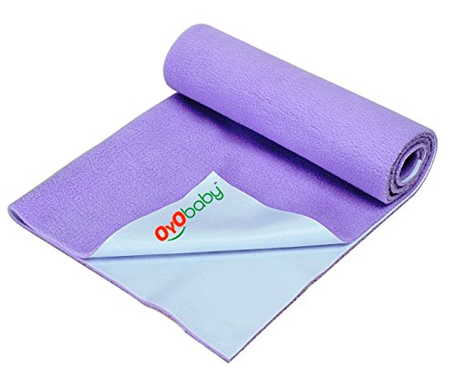 OYO BABY - 100% Waterproof Mattress Protector / Hypoallergenic / Anti-slip / Crib Sheets / Pads / Absorbent Sheet / Diaper changing pad cover / liners (Small - ( 70cm X 50cm), Purple)