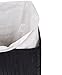 BirdRock Home Corner Laundry Hamper with Lid and Cloth Liner - Bamboo - Black - Easily Transport Laundry Basket - Collapsible Hamper - String Handles