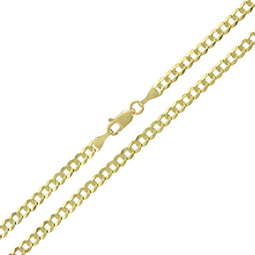 14K Yellow Gold 3.5mm Solid Cuban Curb Link - Heavy-Duty - Necklace Chain 18 - 24