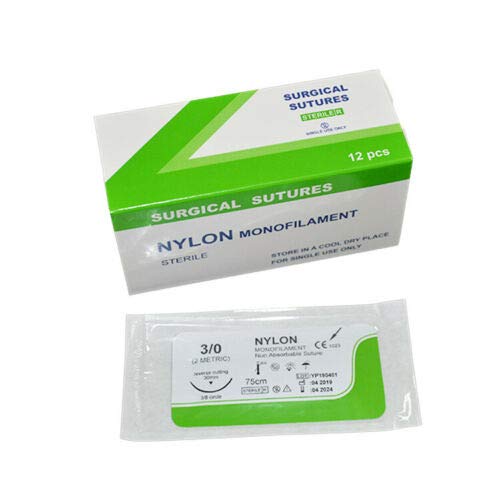 Nylon Monofilament Thread (5/0 USP - 12 Pack) Best Suture Practice Thread, For Medical Students, Doctors, Dental, Nurses and Veterinarians