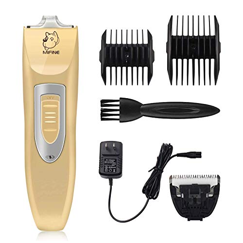Mifine Professional Dog Clippers Kit Rechargeable - Dog Grooming Clippers and Cordless Pet Clippers Suitable Dogs, Cats and Other Animals, Eyes, Face, Ears, Paw, Around Rump (Gold) - Thumbnail 6