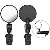 Jeemitery Bicycle Rearview Mirrors, A Pair of Bicycle Cycling Rear View Mirrors Adjustable Rotatable Handlebar Mounted Plastic Convex Mirror for Mountain Road Bike