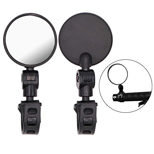 Jeemitery Bicycle Rearview Mirrors, A Pair of Bicycle Cycling Rear View Mirrors Adjustable Rotatable Handlebar Mounted Plastic Convex Mirror for Mountain Road Bike (Best Road Bike Rear View Mirror)