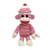 Ty Beanie Buddies Socks The Monkey (Pink/White Zig Zag)