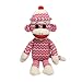 Ty Beanie Buddies Socks The Monkey (Pink/White Zig Zag)