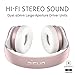 Picun P26 Bluetooth Headphones Over Ear Hi-Fi Stereo Wireless Headphones Girl with Deep Bass Foldable Wired/Wireless TF Mode for Phone/TV/PC Bluetooth 4.1 Wireless Earphones with Mic Women (Rose Gold)thumb 1