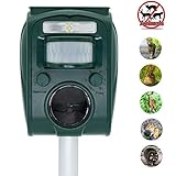 ZOVENCHI Solar Powered Ultrasonic Animal Repeller,Waterproof,Motion Activated & LED Lights,Scare unwanted Animals Away, Like:Cats/Dogs/Squirrels/Raccoons/Foxes/Skunks/Rabbit etc,Protect Your Land.