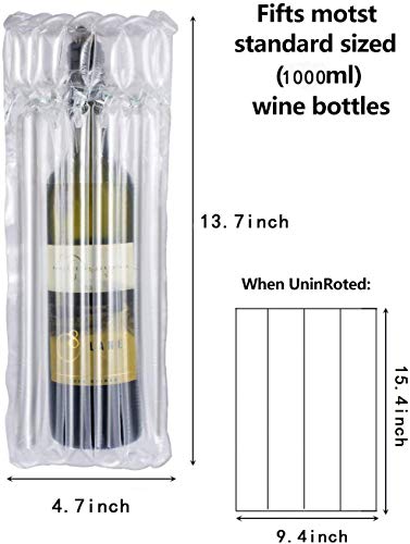 GIEMSON Wine Bottle Protector 50 Packs Bottle Bubble Wrap Sleeves Inflatable Air Column Packaging Bubble Bag for Luggage, Airplane Travel, Transport, Safety Shipping - Thumbnail 3