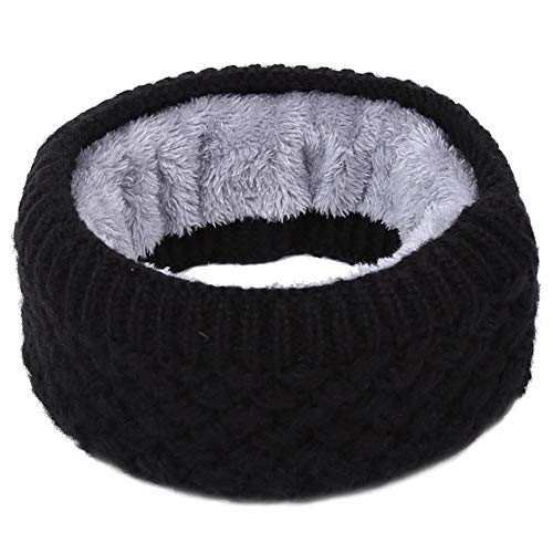 mogen886 Trenton Winter Infinity Scarf Neck Warmer for Men Women Soft Fleece Lined Thick Knit Circle Scarf Windproof Black