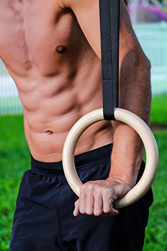 image for Ape King Fitness Professional Olympic Wooden Gymnastics Rings - Adjust