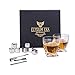 Whiskey Stones Gift Set - 8 Stainless steel Chilling Whisky Rocks + Set of 2 Premium Lead-Free Crystal Glass Cups -10 oz Tasting Tumblers and Ice Stone for Scotch, Bourbon, Irish Whisky, Brandy