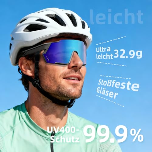 RUINEXISTA Sports Sunglasses for Women and Men, Cycling Glasses, Adjustable Nasalera, Polarized Sunglasses, UV400 Protection, Sunglasses for Activities/Racing/Bike/Skiing