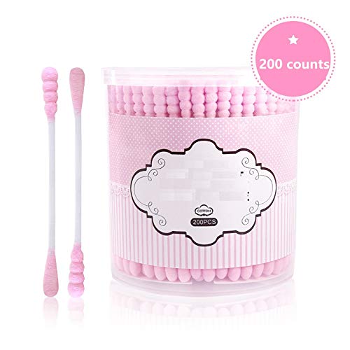 Easy To Clean Double Head Cotton Swab Cotton Buds Natural Soft Ears Stick Suitable for Ear Cleaning Make up Removing (Color : Green, Size : 7.64cm) - Thumbnail 3