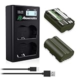 Powerextra 2 Pack Rechargeable Replacement Canon BP-511, BP-511A Battery with Smart LCD Display Dual USB Charger for Canon EOS 5D 10D 20D 20Da 30D 40D 50D 300D D30 D60 and More Camera