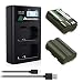 Powerextra 2 Pack Rechargeable Replacement Canon BP-511, BP-511A Battery with Smart LCD Display Dual USB Charger for Canon EOS 5D 10D 20D 20Da 30D 40D 50D 300D D30 D60 and More Camera primary