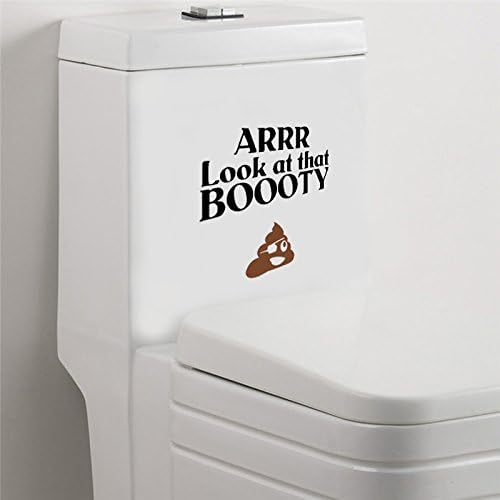Poo Pirate 'Arr Look At That Boooty' | Black Vinyl Decal Toilet Tattoo